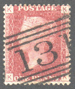 Great Britain Scott 33 Used Plate 174 - KK - Click Image to Close